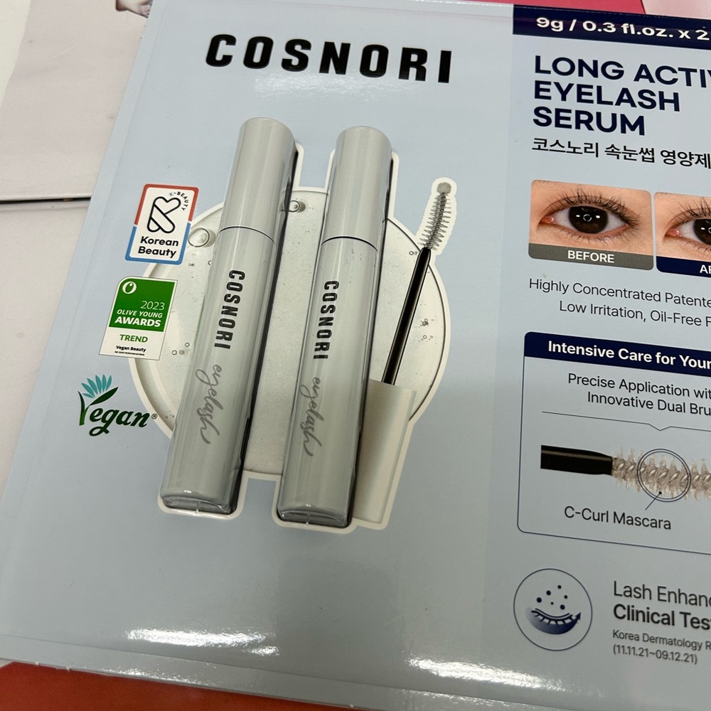 Cosnori Long Active Eyelash Serum duo 2 pack sealed 2025